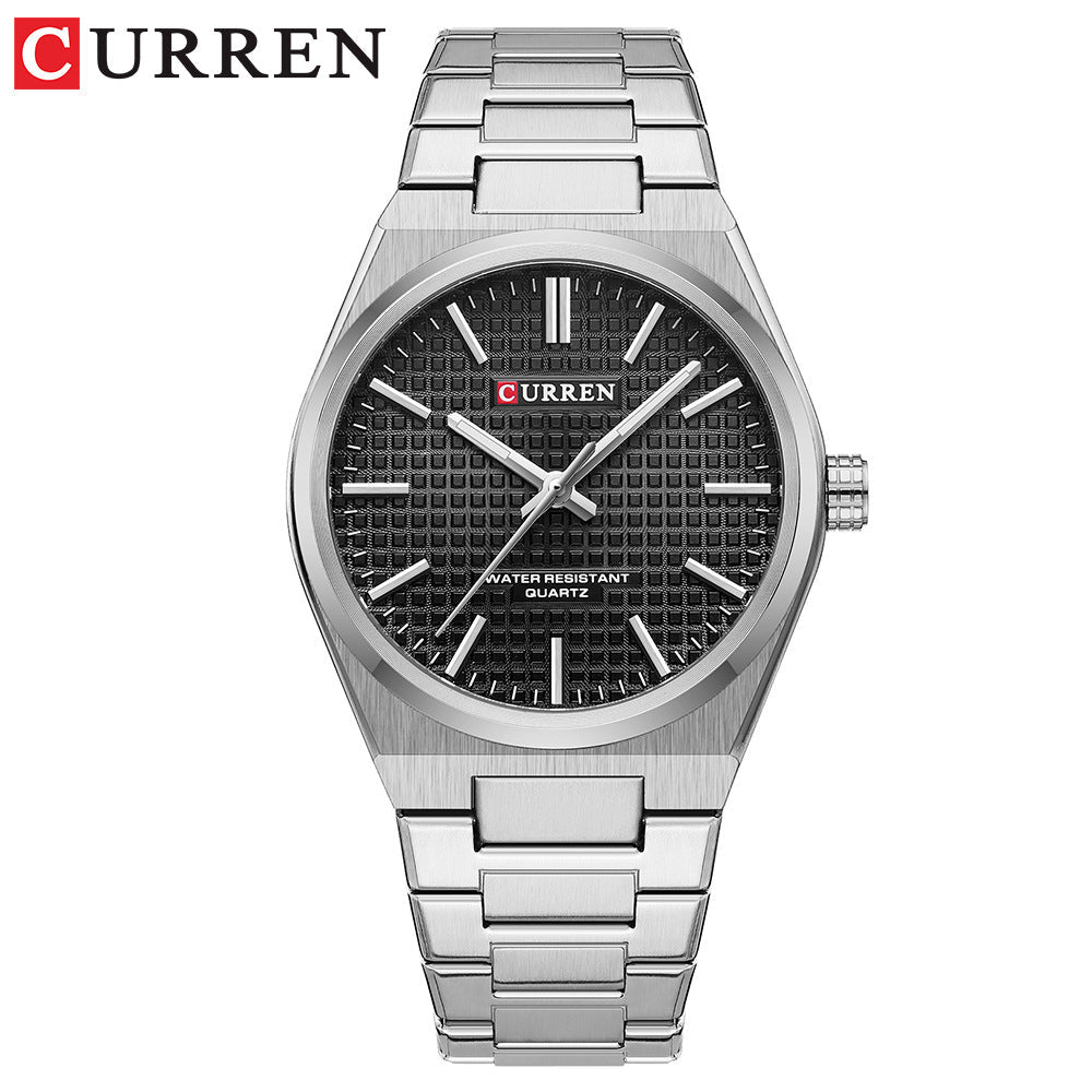💎Herrenuhr mit einfachem Business-Stahlarmband