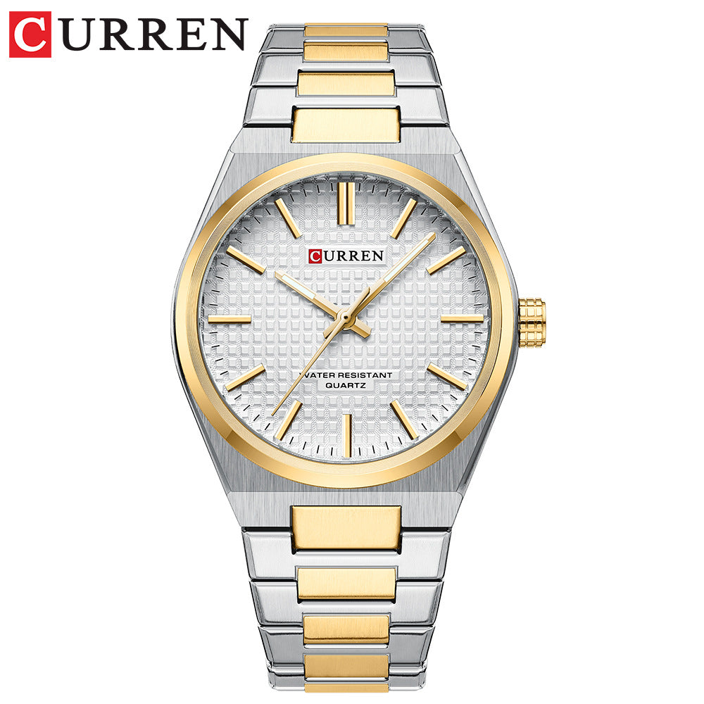 💎Herrenuhr mit einfachem Business-Stahlarmband