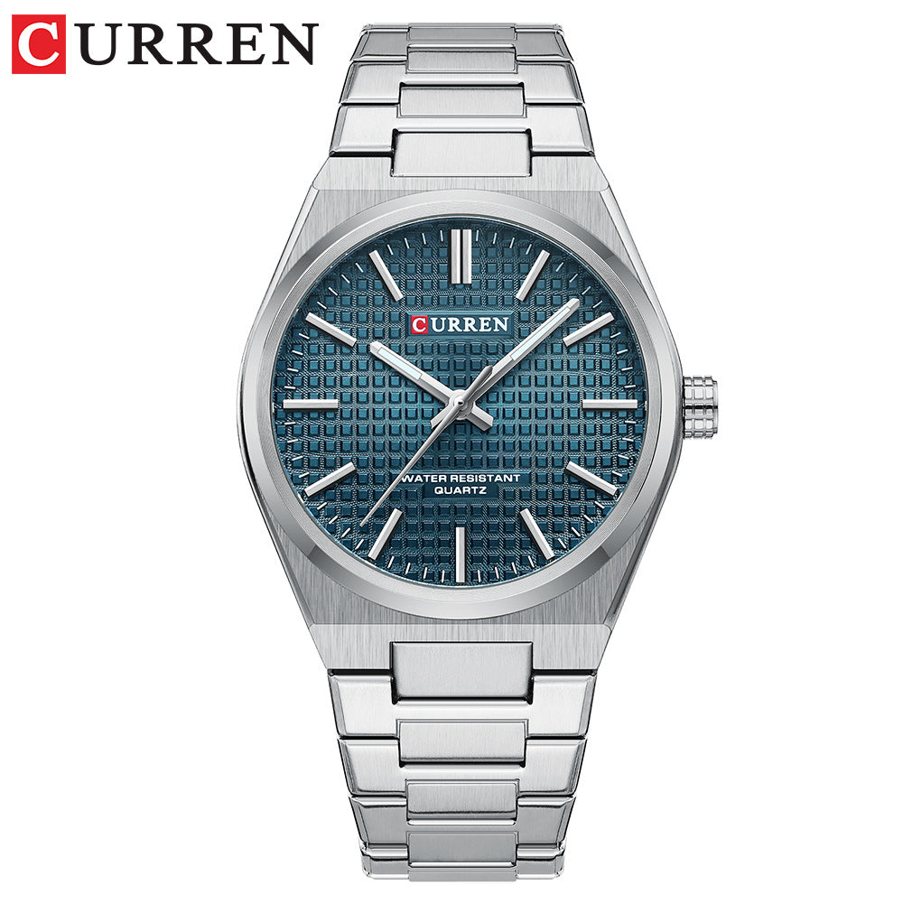 💎Herrenuhr mit einfachem Business-Stahlarmband