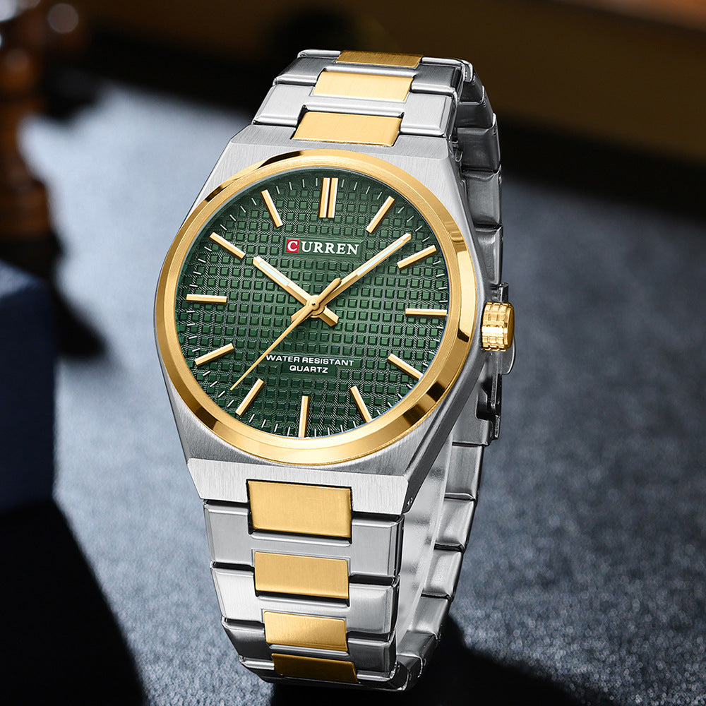 💎Herrenuhr mit einfachem Business-Stahlarmband