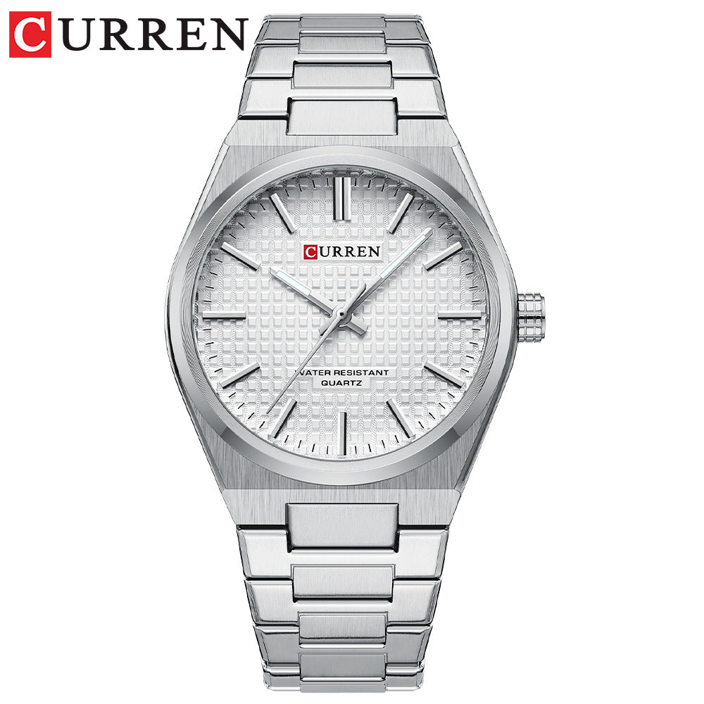 💎Herrenuhr mit einfachem Business-Stahlarmband