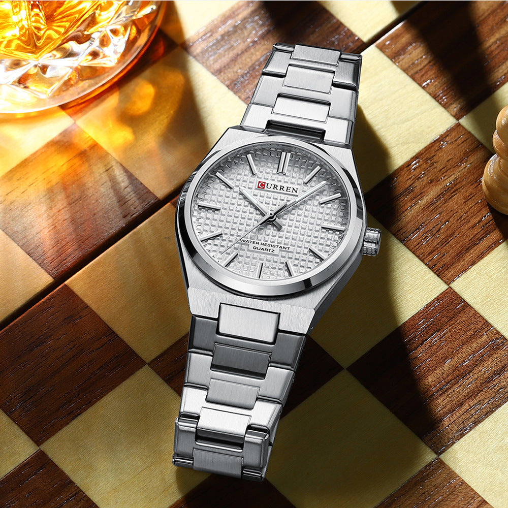 💎Herrenuhr mit einfachem Business-Stahlarmband