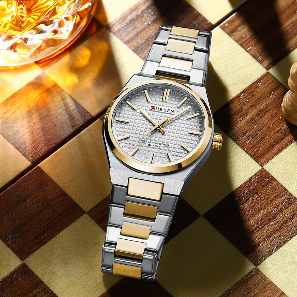 💎Herrenuhr mit einfachem Business-Stahlarmband