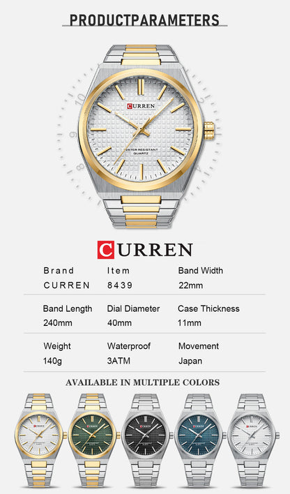 💎Herrenuhr mit einfachem Business-Stahlarmband