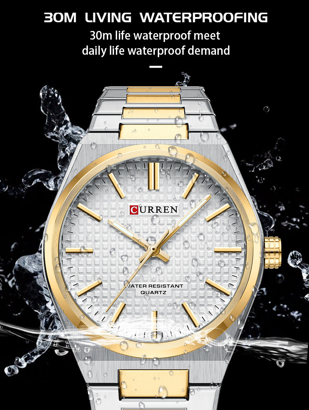 💎Herrenuhr mit einfachem Business-Stahlarmband