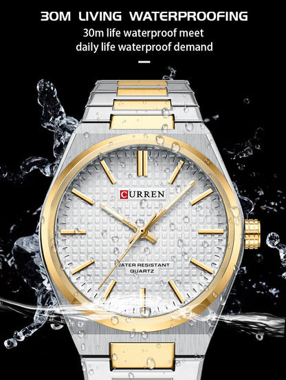 💎Herrenuhr mit einfachem Business-Stahlarmband
