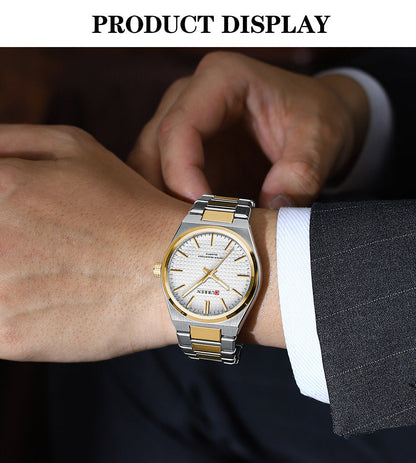 💎Herrenuhr mit einfachem Business-Stahlarmband